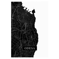 Mapa Oděsa black, (26.7 x 40 cm)