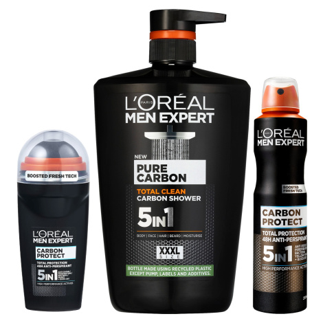 L'ORÉAL PARIS Men Expert Pure Carbon 1000 ml + Carbon Protect 250 ml + 4in1 Antiperspirant 50 ml L'Oréal Paris