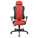 Topstar Kancelářská otočná židle SITNESS RS, včetně opěrky hlavy a područek, černá / červená