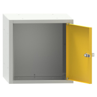 Uzamykatelný box, v x š x h 350 x 350 x 426 mm, světlá šedá / zinková žlutá