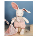 Doudou et Compagnie Paris Doudou Plyšový Ecru králiček s růžovou dečkou z BIO bavlny 22 cm
