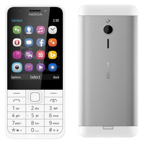 Nokia 230 DS Silver / bílá