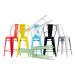 ArtD Barová židle PARIS Back inspirovaná Tolix | šedá