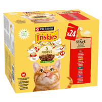 Friskies vlhké krmivo pro kočky v omáčce - s kuřecím, hovězím, jehněčím, kachním 24 x 85 g