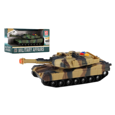 Tank plast 17cm na setrvačník na baterie se světlem se zvukem 2 barvy v krabici 20x11x9cm Teddies