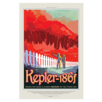 Obrazová reprodukce Kepler186f (Planet & Moon Poster) - Space Series (NASA), 26.7 × 40 cm