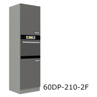 Expedo Kuchyňská skříňka vestavná vysoká GRISS 60 DP-210 2F, 60x210x57, šedá/šedá lesk