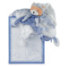 Plyšový medvídek k mazlení Petit Chou Doudou et Compagnie modrý 27 cm v dárkovém balení od 0 měs