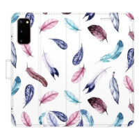 iSaprio flip pouzdro Colorful Feathers pro Samsung Galaxy S20