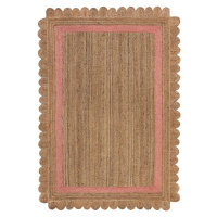 Ručně tkaný jutový koberec v růžovo-přírodní barvě 160x230 cm Grace – Flair Rugs