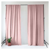 Světle růžový lněný závěs s tunýlkem Linen Tales Night Time, 250 x 140 cm