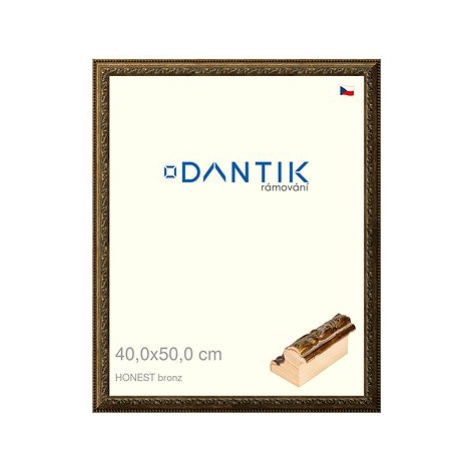 DANTIK rámeček 40 × 50, HONEST malý vysoký bronz sklo čiré