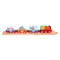 Dřevěná vláčkodráha Bigjigs - Vlak se zbožím
