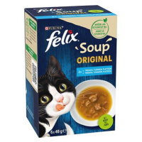 Felix Soup Lahodný výběr z ryb s treskou, tuňákem a platýsem 6 x 48 g