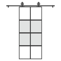 vidaXL Posuvné dveře s kováním 90x205 cm tvrzeného sklo a hliník