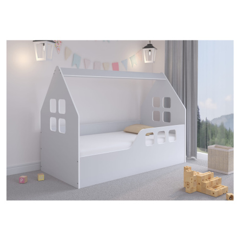 WD Dětská postel ve tvaru domečku - 160 x 80 cm Šedá WD Lifestyle