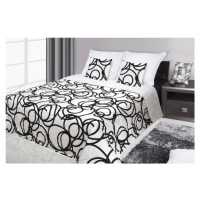 Francouzské přehozy na postel s potiskem černé barvy s ornamenty Šířka: 220 cm | Délka: 240 cm