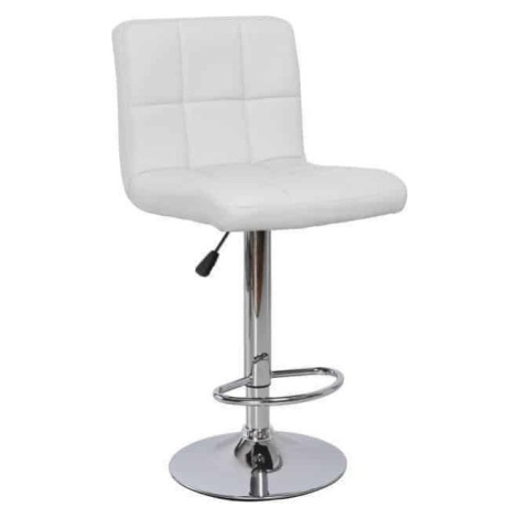 Tempo Kondela Barová židle KANDY New - ekokůže bílá / chrom + kupón KONDELA10 na okamžitou slevu