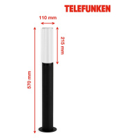 Telefunken Telefunken Bristol LED osvětlení cesty 57cm, černá