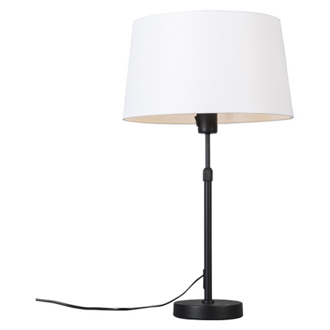Stolní lampa černá s odstínem bílá 35 cm nastavitelná - Parte QAZQA