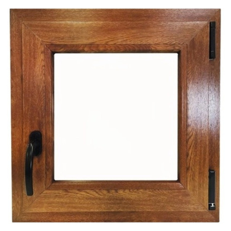 TeraGlass Okno plastové 4-komorové, 2-sklo, zlatý dub, 1200 x 1200 x 60 mm, P