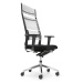 Dauphin Kancelářská otočná židle LORDO, synchronní mechanika, hliníkový podstavec, kůže, černá