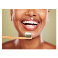 Fotografie Black woman, wooden toothbrush or teeth, PeopleImages, 40 × 30 cm