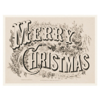 Obrazová reprodukce Merry Christmas - Retro Home Sign, 40 × 30 cm