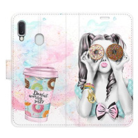 iSaprio flip pouzdro Donut Worry Girl pro Samsung Galaxy A20e