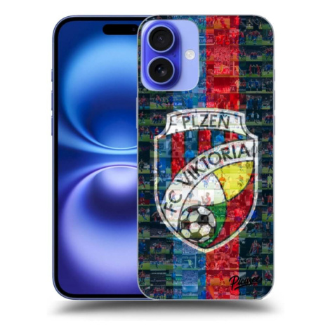 Silikonový černý obal pro Apple iPhone 16 - FC Viktoria Plzeň A