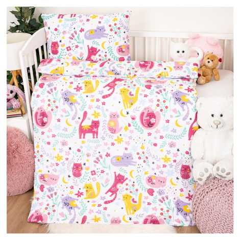 4Home Dětské bavlněné povlečení do postýlky Playful Paws