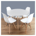 Jídelní set (stůl + 4x židle) Fignon, bílý