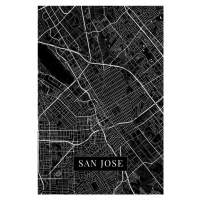 Mapa San Jose black, POSTERS, (26.7 x 40 cm)
