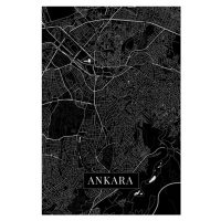 Mapa Ankara black, 26.7 × 40 cm