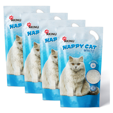 Akinu HAPPY CAT Silika gel bílý stelivo pro kočky 3,6 l MTP 4 ks