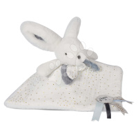 Plyšový zajíček na mazlení Bunny Happy Glossy Doudou et Compagnie bílý 25 cm v dárkovém balení o