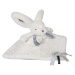 Plyšový zajíček na mazlení Bunny Happy Glossy Doudou et Compagnie bílý 25 cm v dárkovém balení o