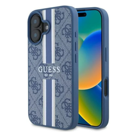 Kryt Guess GUHMP16SP4RPSB iPhone 16 6.1" blue hardcase 4G Printed Stripes MagSafe (GUHMP16SP4RPS