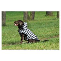 Vsepropejska Max zimní károvaná bunda pro psa Barva: Černo-bílá, Délka zad (cm): 20, Obvod hrudn