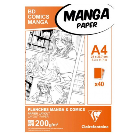 Blok Clairefontaine Manga BD Comic pack A4, 40 listů, 200g Clairefontaine