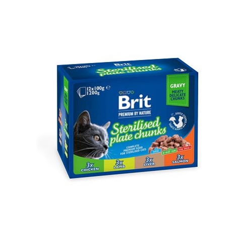 Brit Premium by Nature Cat Pouches Sterilised Plate 12 × 100 g