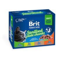 Brit Premium Cat Pouches Sterilised Plate 12 × 100 g