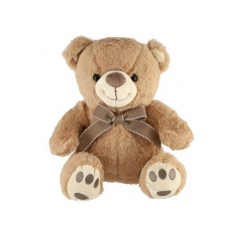 Medvěd sedící s mašlí plyš 27cm hnědý v sáčku 0+ Teddies