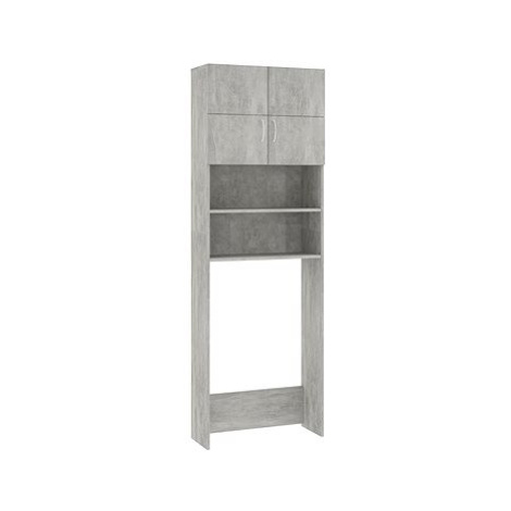 Skříňka nad pračku betonově šedá 64 × 25,5 × 190 cm dřevotříska SHUMEE