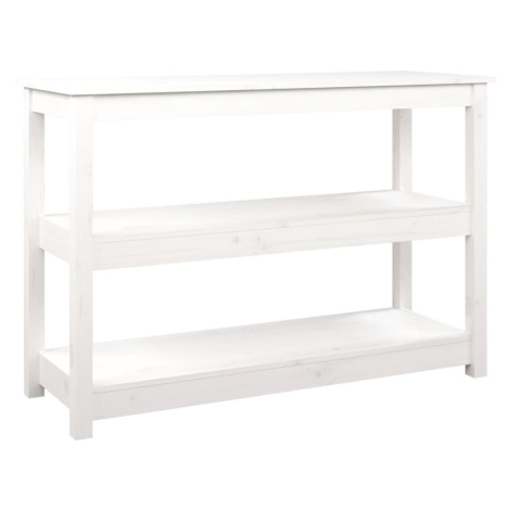 vidaXL Konzolový stolek bílý 110x40x74 cm masivní borové dřevo