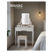 SONGMICS Toaletní stolek s LED osvětlením a taburetem Vasagle Avitas bílý