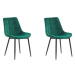 Sada 2 sametových jídelních židlí zelená MELROSE, 200113