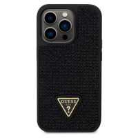 Zadní kryt Guess Rhinestones Triangle Metal Logo pro Apple iPhone 15 Pro, black