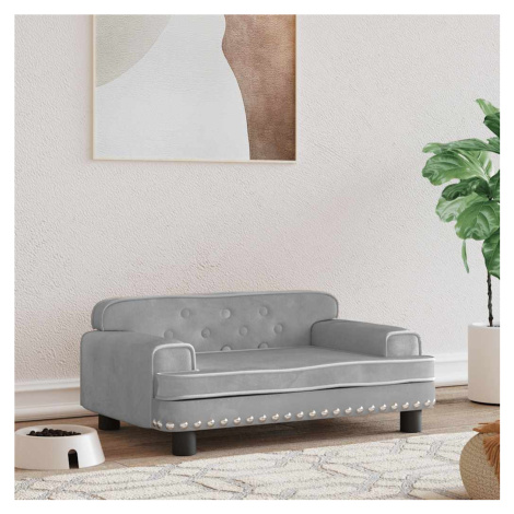 vidaXL Pelíšek pro psy světle šedý 70 x 45 x 30 cm samet