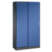 C+P Skříň s posuvnými dveřmi ASISTO, výška 1980 mm, šířka 1000 mm, černošedá/enciánová modrá